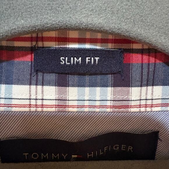 TOMMY HILFIGER Men Slim Fit - Casual Shirt Top Size 16.5 32-33 - Picture 4 of 5